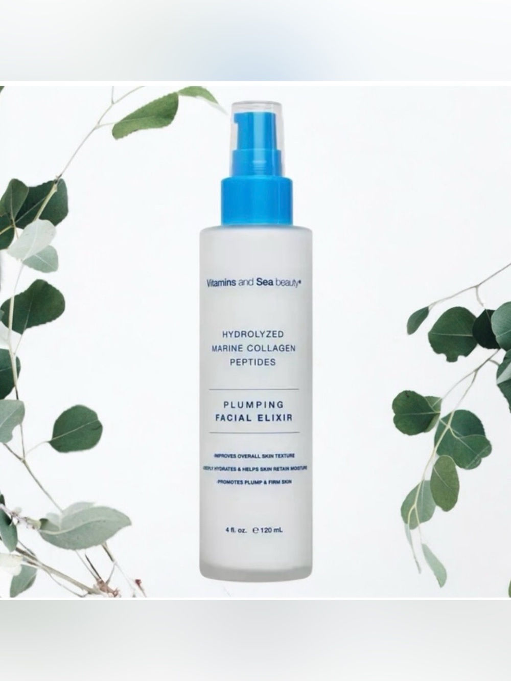 Vitamins and Sea Beauty Hydrolyzed Marine Collagen Plumping Facial Elixir 4 oz.